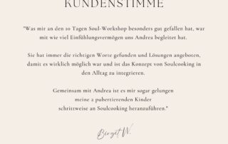 Kundenstimme workshop soulcooking andrea sojka