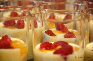 Orangen Chilli Mousse mit Himbeeren