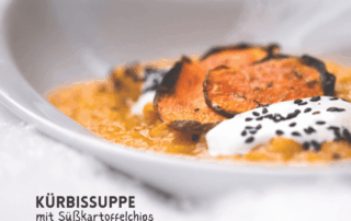 Kürbissuppe mit Süßkartoffelchips