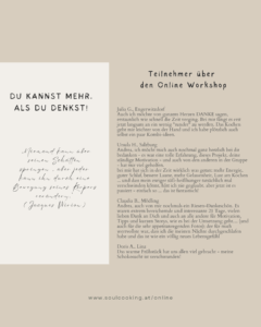 online Workshop soul cooking